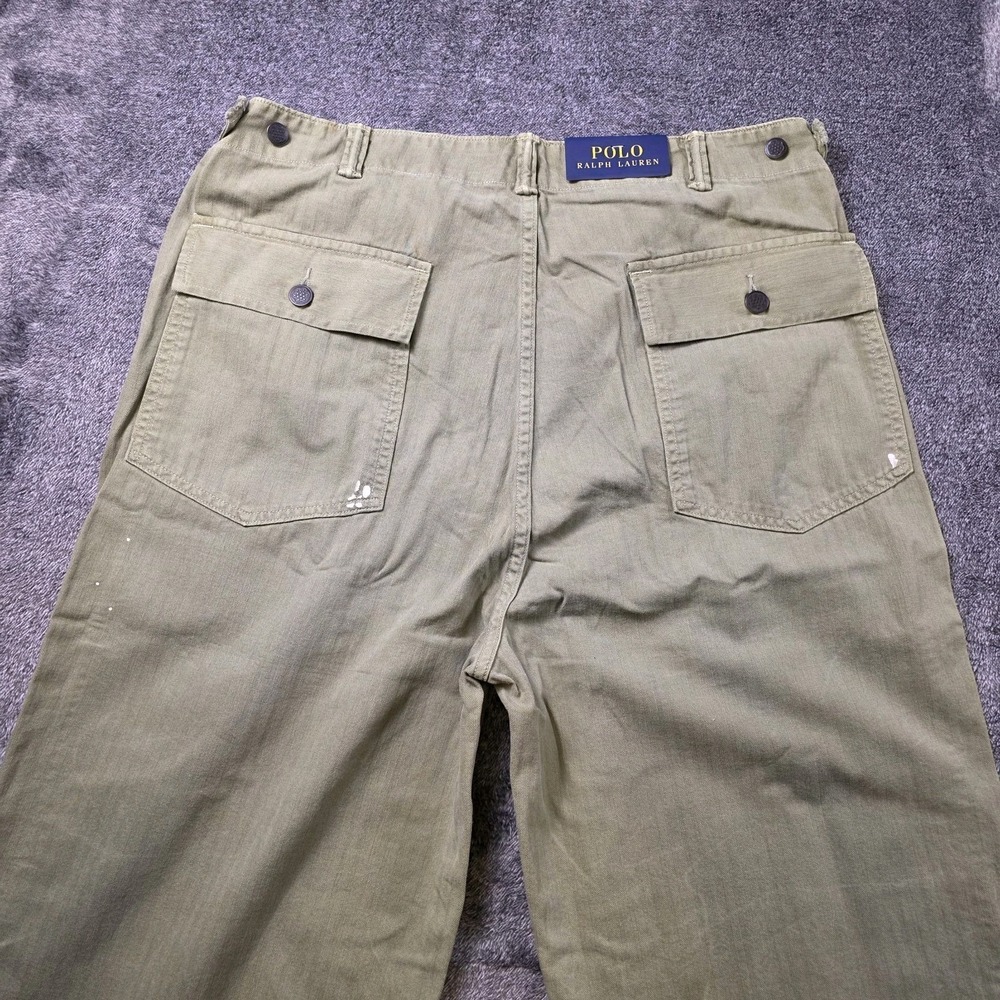 Polo Ralph Lauren Field Fatigue Pants 32x32 Distressed Utility Military Surplus - Picture 6 of 14